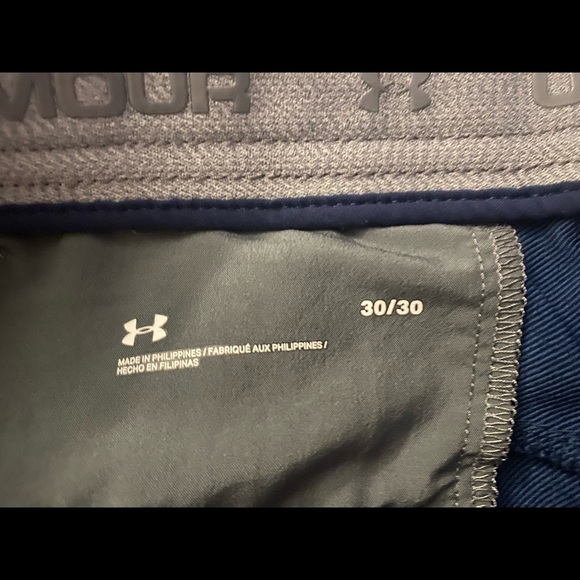 set 2 Under Armour navy blue 30/30 size large youth heat gear shorts n pants ✨ - Picture 12 of 14